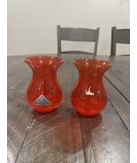 Morgantown Glass Elinor Vase 3.75&quot;&quot; tall, Gypsy Fire Orange Sticker Set ... - $1,454.54 MXN