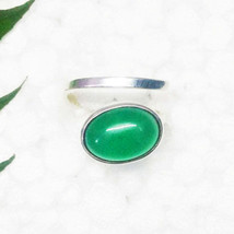 Natural GREEN ONYX Gemstone Ring, Birthstone Ring, 925 Sterling Silver Ring, Han - $29.87