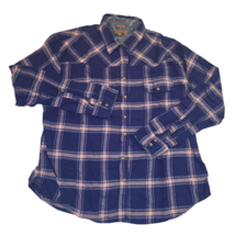 Jach&#39;s Girlfriend Women&#39;s Flannel Comfort Stretch Pearl Snap Navy Pink P... - $15.29