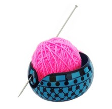 Handcrafted Dawn Blue Ceramic Knitting Yarn Bowl Holder, Crochet for Moms - £27.96 GBP