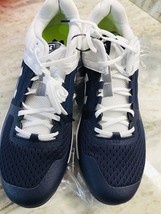 Size 13 Navy and White Under Amour Baseball Cleats Shoes - £74.98 GBP