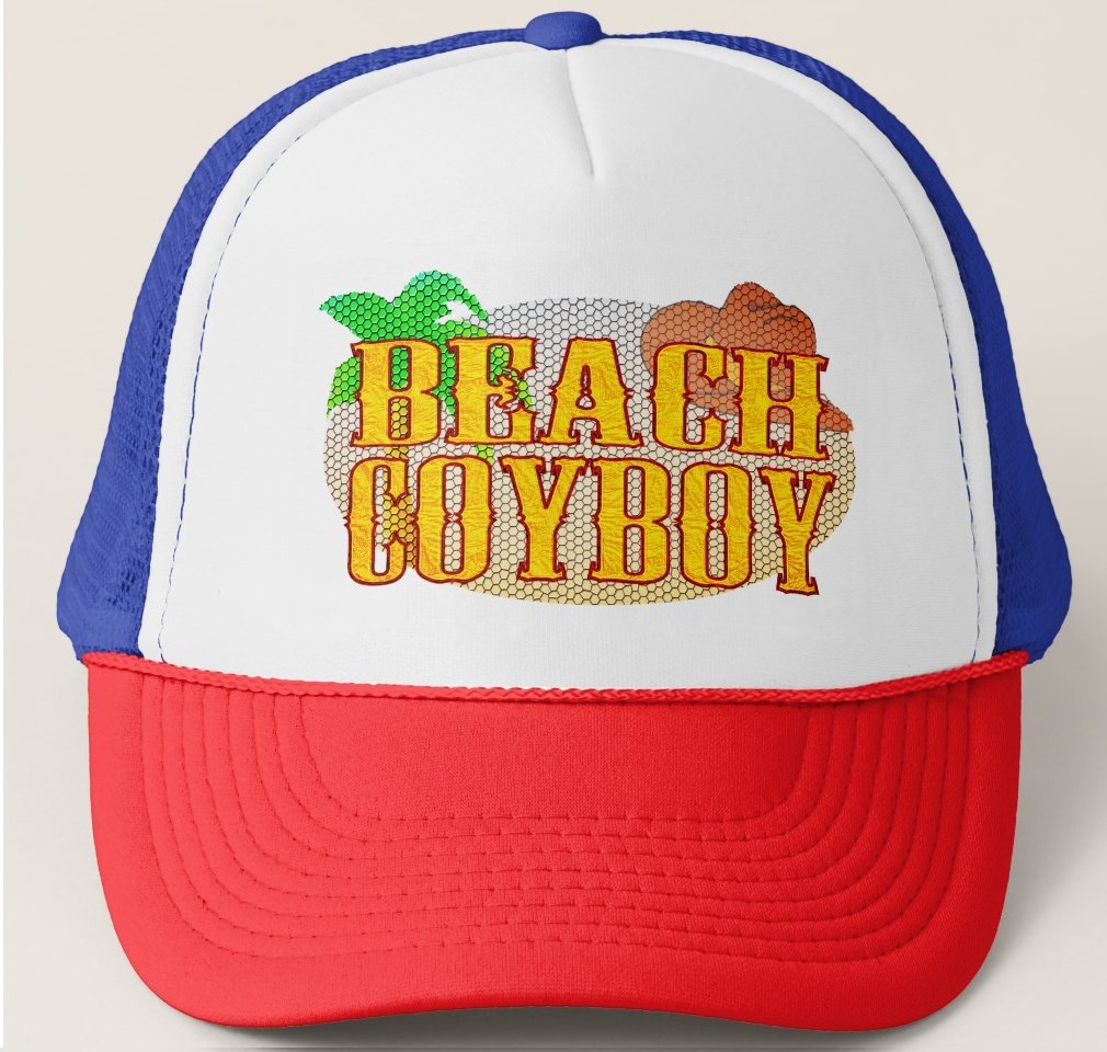 Beach Coyboy Trucker Hat - Red White & Blue