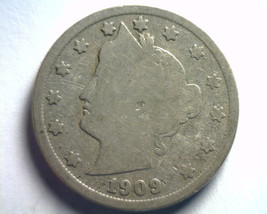 1909 LIBERTY NICKEL GOOD G NICE ORIGINAL COIN FROM BOBS COINS FAST 99c S... - $3.25