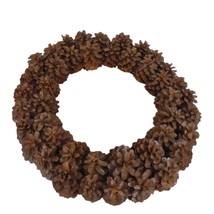 Vintage Rustic Handcrafted 18&quot; Pinecone Wood Wreath, Brown Primitive Cab... - $33.87