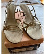 Bandolino Silver Ring Strappy Sling Back Ivory Sandals, Women&#39;s Size 7 - €8,58 EUR