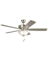52" Kichler Basics Pro Select LED Indoor Ceiling Fan 330017NI, Brushed Nickel - $96.98