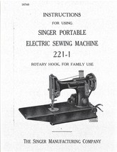 Singer 221-1 manual instruction early edition (48 pages) plus Parts List and Dia - £10.10 GBP