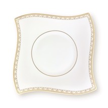 NEW Villeroy &amp; Boch Samarah Bone China Gold Trim Square Wave 11&quot; Dinner ... - £83.09 GBP