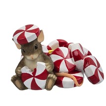 Charming Tails Candy Cane Candleholder 93/421 Christmas Mouse Peppermint... - $17.82