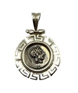 ANCIENT GREEK TETRADRACHM COIN ATHENS OWL 500BC GREEK KEY 18k 750 PENDANT - $1,015.02 CAD