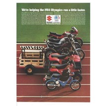 Suzuki Motorcycle ATV Print Ad Vintage 1984 80s 8.25x11” Retro LA Olympics - $14.01
