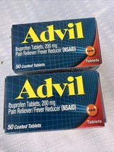 (2) Advil Pain Reliever 200mg Ibuprofen 50 Coated Tablet Travel 6/26+COM... - $148.71 MXN