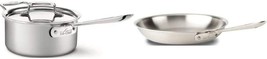 All-Clad D5 Brushed 18/10 SS 5-Ply Bonded 3-qt sauce Pan and 10 inch Fry... - $168.29