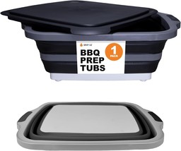 Drip EZ TUBLD-1-BL Collapsible BBQ Prep Tub w/Lid 20&#39;&#39; L  x 16.25&#39;&#39; W Black - $929.12 MXN