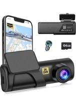 Dash Cam 2K for Cars WiFi FHD with Free 64GB SD Card, 160° Wide Angle - £19.93 GBP