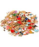 350 Enamel Gold Charms Mixed Pendants Findings Grab Bag Set Assorted Lot... - £30.12 GBP