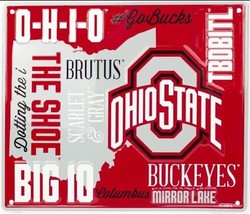 Ohio State Buckeyes Fan Cloud College Embossed Sign 12&quot; x 14&quot; - £10.95 GBP