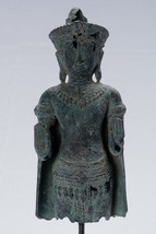 Ancien Thai Style Bronze Debout Abhaya Protection Statue de Bouddha - 32cm/13 &quot; - £394.08 GBP