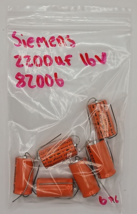 Siemens 2200uf 16v Capacitor 6pc Lot 82006 - £7.96 GBP