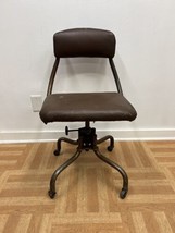 Vintage INDUSTRIAL OFFICE CHAIR swivel rolling desk tanker mid century 28459 - $99.99