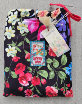 new Johnny Was EDLEY Floral Print Reversible Beach Towel with Bag W40&quot; X L70&quot; - £42.32 GBP