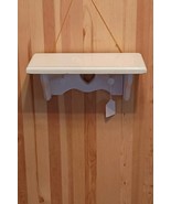 Vintage Wooden Wall Shelf w/Heart Cutout Design 2 Pegs Painted White 12”... - $300.17 MXN
