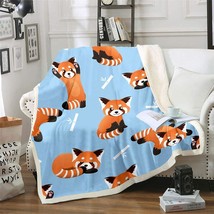 Red Panda Fuzzy Throw Blanket Cute Animal Pattern Blanket For Kids Boys Girls Ca - £33.63 GBP