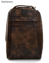Backpack leather  backpack shoulder bag travel backpack dark brown backpack - £209.11 GBP