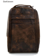 Backpack leather  backpack shoulder bag travel backpack dark brown backpack - £207.57 GBP
