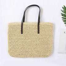 Women Straw Bag Woven Tote Large Beach handmade Weaving Shoulder Handbag_ - £19.77 GBP