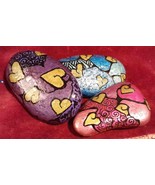 Set of 3 Handpainted Stain Glass Look ROCKS Desk Decor Gift Basket Colle... - $12.56 CAD