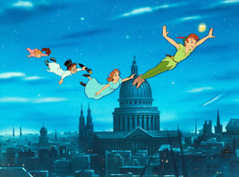 Framed canvas art print giclée Peter Pan Flying Over London - £30.96 GBP+