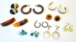 Earring Lot 9 Pairs Vintage to Now All Pierced Ears - £15.62 GBP