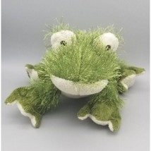 Ganz Webkinz plush fluffy Green Frog 8&quot; Plush animal Stuffed Toy NO Code - £6.73 GBP