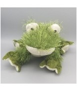 Ganz Webkinz plush fluffy Green Frog 8&quot; Plush animal Stuffed Toy NO Code - £6.63 GBP