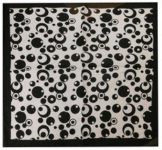 Black &amp; White Bubbles Circles Polka Dot 22&quot;x22&quot; Cotton Bandana Bandanna - £10.44 GBP