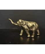 Vintage Lucky Elephant Figure Solid Brass Carved Sides Approx 4x6” Free ... - $14.84