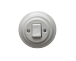 Porcelain Push Button Switch 1 Gang Two Pole With A Big Key White Diamet... - £36.09 GBP