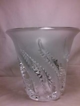 Vintage Lalique Lobelia Fern Large French Art Frosted Cut to Clear Glass - £396.90 GBP