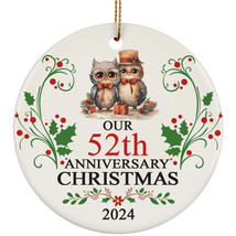 52th Anniversary Christmas 2024 Ornament Gift 52 Years Together Cute Owl Couple - £11.70 GBP