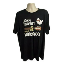 John Fogerty Live At Woodstock Rock Band Black Graphic T-Shirt XL Stretch Cotton - £15.81 GBP