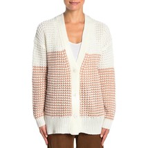 Lush Women&#39;s Blush Cream Colorblock Button Cardigan Sweater Knit New Size S - £11.81 GBP