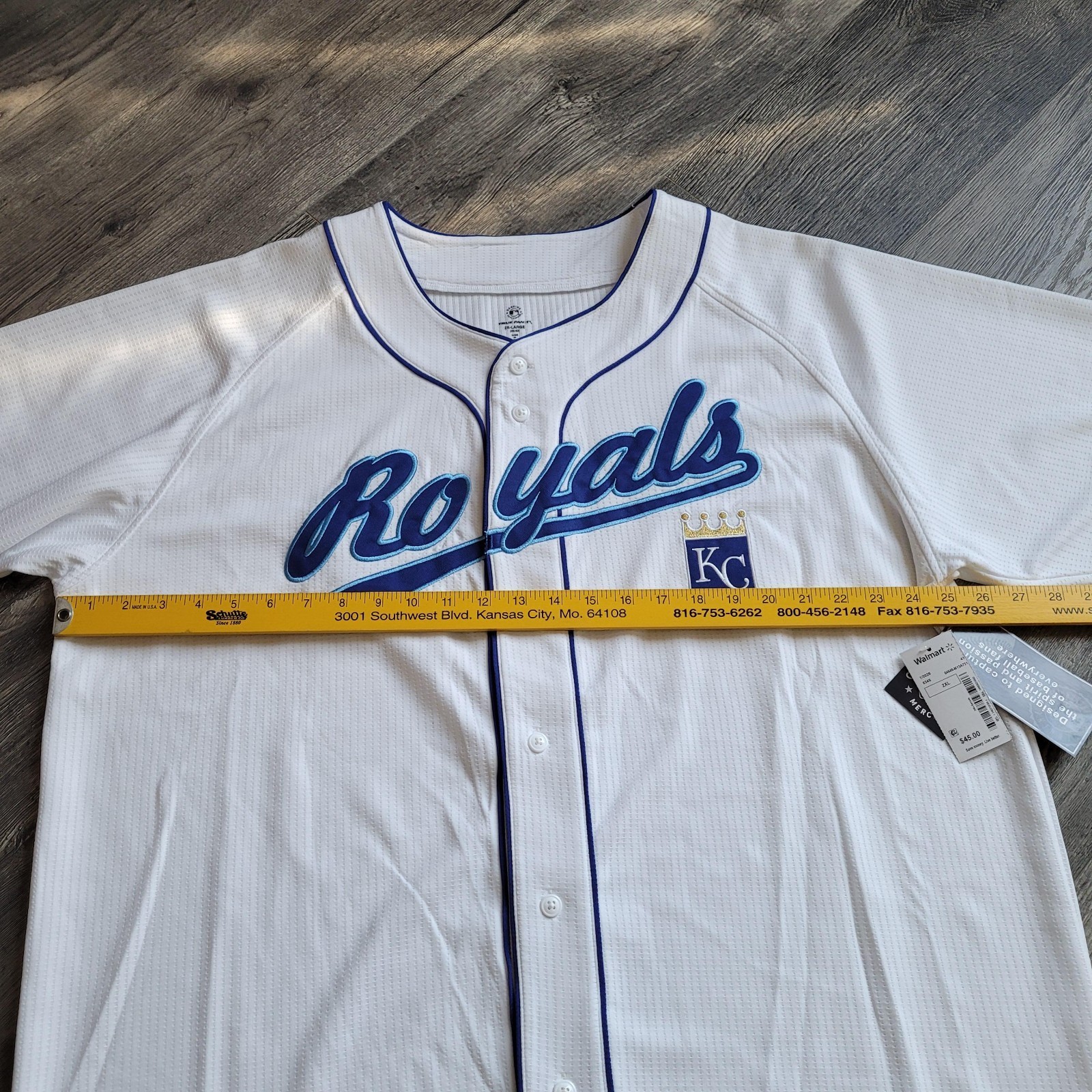 New Kansas City KC Royals White Adult 2XL Stitched MLB Baseball Jersey Blue Logo Item image 3