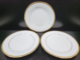 3 Charter Club Grand Buffet Gold Salad Plates Set Federated Porcelain Dishes Lot - £46.41 GBP