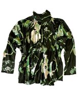 COS Women&#39;s Green Floral High-Neck Pleated Oversized Blouse Size 14 NWT - $1,103.72 MXN