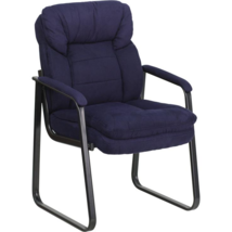 Navy Microfiber Executive Side Reception Chair with Lumbar Support and - £239.00 GBP