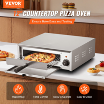 Electric Pizza Oven 12-inch 1500W 122-662℉ Temp Range Removable Crumb Tray - £92.54 GBP