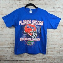 2008 Florida Gators National Champion T Shirt Mens Large Blue Gildan Cotton - $22.59