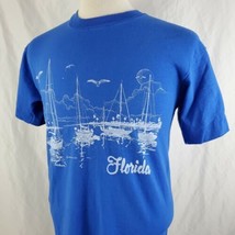 Vintage Surf n Sea 1988 Florida T-Shirt Large Crew Blue Two Sided Single... - $18.99