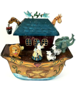 Musical Metal Noah&#39;s Ark 8.5&quot; x 9&quot; x 5.5&quot; Plays Angels We Have Heard On ... - £23.05 GBP